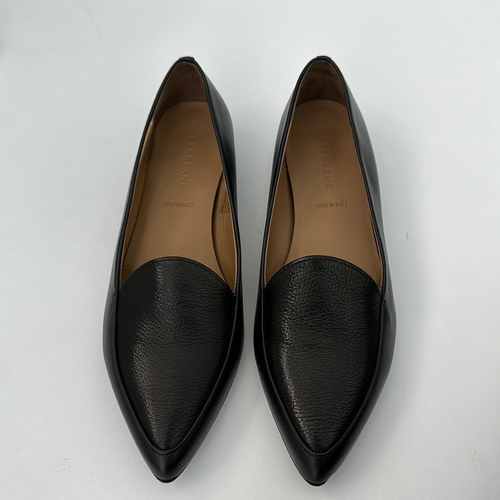 Everlane The Modern Point - Black Leather Size 8.5 (fit like 7 / 7.5)